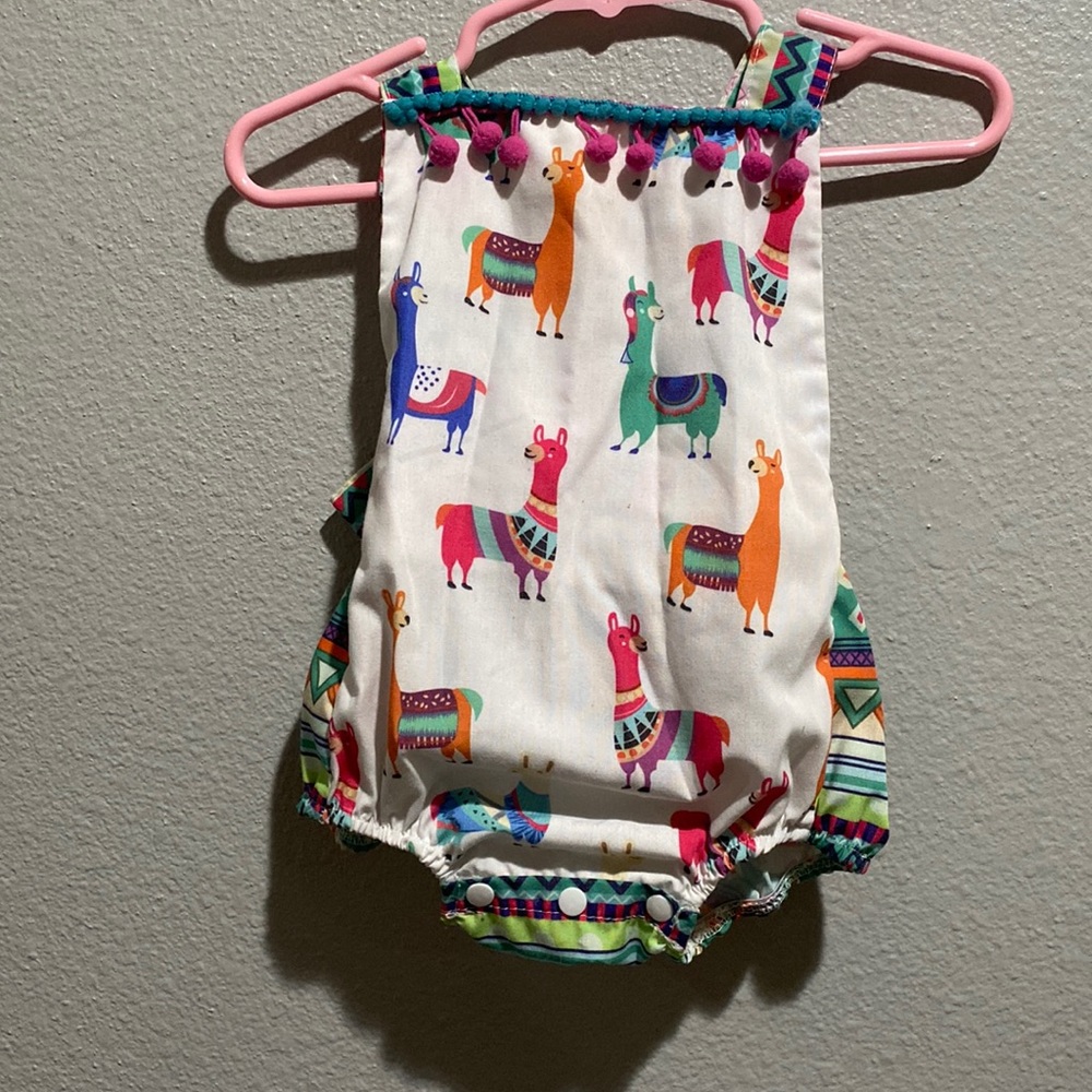 Boutique llama and Aztec romper